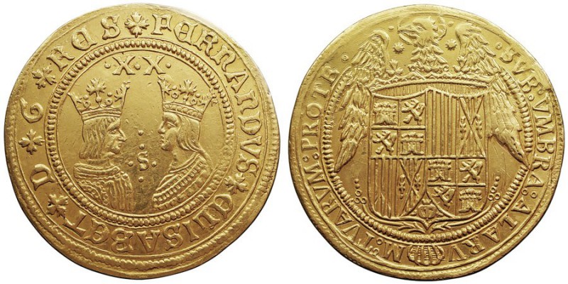 MONARQUÍA ESPAÑOLA
REYES CATÓLICOS
20 Excelentes. AV. Sevilla. s/f. Reproducci...