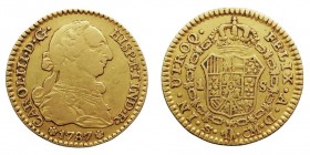 MONARQUÍA ESPAÑOLA
CARLOS III
Escudo. AV. Sevilla CM. 1787. 3,34 g. Cal.750. MBC.