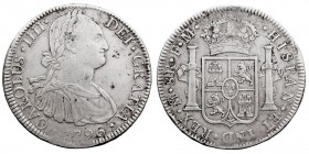 MONARQUÍA ESPAÑOLA
CARLOS IV
8 Reales. AR. Méjico FM. 1796. 26,87 g. Cal.69. MBC-.