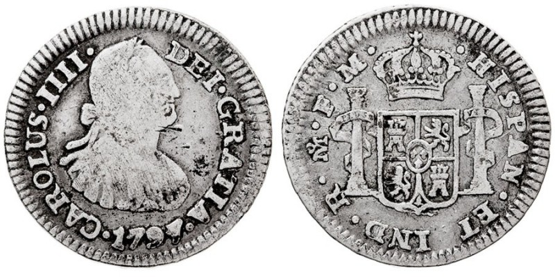 MONARQUÍA ESPAÑOLA
CARLOS IV
1/2 Real. AR. Méjico FM. 1797. 1,61 g. Cal.1291. ...