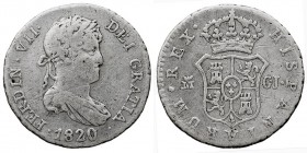 MONARQUÍA ESPAÑOLA
FERNANDO VII
1/2 Real. AR. Madrid GJ. 1820. 1,46 g. Cal.1320. Rayita en anv., si no MBC-.