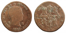 MONARQUÍA ESPAÑOLA
FERNANDO VII
8 Maravedís. AE. Jubia. 1823. Cal.1557. Rara. BC-.