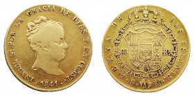 MONARQUÍA ESPAÑOLA
ISABEL II
80 Reales. AV. Sevilla RD. 1841. 6,74 g. Cal.90. MBC-.