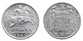 CENTENARIO DE LA PESETA
ESTADO ESPAÑOL
5 Céntimos. Aluminio. 1953. Cal.136. Escasa. EBC.