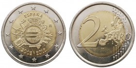CENTENARIO DE LA PESETA
JUAN CARLOS I
2 Euros. Cuproníquel. 2012. Variante de Ñ con apóstrofe. Interesante. SC.