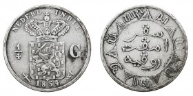 MONEDAS EXTRANJERAS
INDIA HOLANDESA
1/4 Gulden. AR. 1854. KM.305. MBC-.