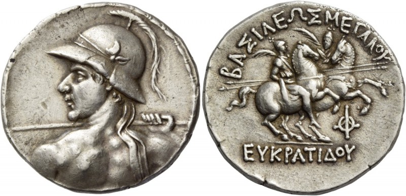 Kings of Bactria, Eucratides I, circa 170-145. Tetradrachm, Merv circa 155-145 B...