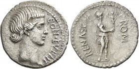 The Civil Wars, 68 – 69. Denarius, Spain 68-69, AR 3.47 g. Female bust r., with fillet round forehead. Rev. Roma standing r., holding Victory and long...