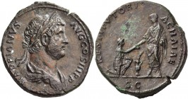 Hadrian, 117 – 138. Sestertius 134-138, Æ 24.72 g. Laureate and draped bust r. Rev. Hadrian, togate, standing l., holding in l. hand volumen and exten...