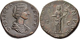 Didia Clara, daughter of Didius Julianus. Sestertius 193, Æ 22.62 g. Draped bust r. Rev. Hilaritas standing l., holding long palm and cornucopiae. C 4...