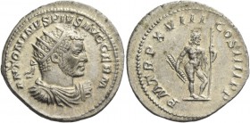 Caracalla, 198 – 217. Antoninianus 215, AR 4.74 g. Radiate, draped and cuirassed bust r. Rev. Jupiter standing r., holding thunderbolt and sceptre. C ...
