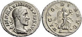Maximinus I, 235-238. Denarius 235-236, AR 3.62 g. Laureate, draped and cuirassed bust r. Rev. Victory advancing r., holding palm and wreath. C 99. RI...