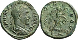 Maximinus I, 235-238. Sestertius 236, Æ 16.41 g. Laureate, draped and cuirassed bust r. Rev. Victory advancing r., holding wreath and palm branch. C 1...