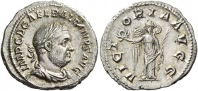 Balbinus, 22nd April – 29th July 238. Denarius April-June 238, AR 3.14 g. Laureate, draped and cuirassed bust r. Rev. Victory standing to front, head ...