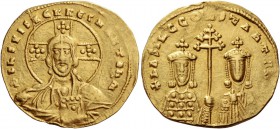 Basil II Bulgaroctonos, 11 January 976 – 15 December 1025, with Constantine VIII, co-emperor throughout the reign. Histamenon circa 989-1001 (?), AV 4...