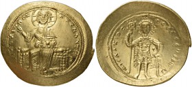 Isaac I Comnenus, 1 September 1057 – 22 November 1059. Histamenon 1057-1059, AV 4.41 g. Christ, nimbate, seated facing on backless throne, raising r. ...