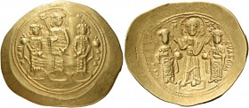 Romanus IV Diogenes, 1 January 1068 – September 1071 and associate ruler. Histamenon circa 1068-1071, AV 4.42 g. Three figures standing on separate cu...