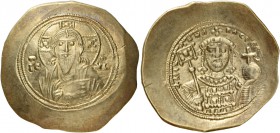 Michael VII, Ducas October 1071 – 31 March 1078, with colleagues from 1074. Histamenon 1071-1078, AV 4.32 g. Bust of Christ facing, nimbate, raising r...