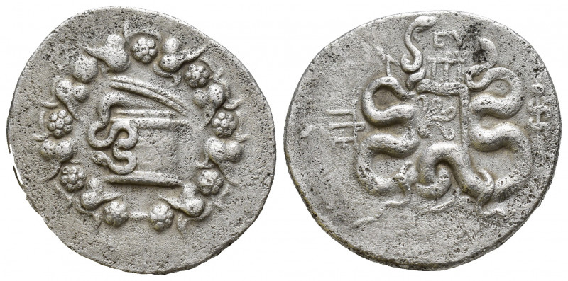 MYSIA, Pergamon. Circa 166-67 BC. AR Tetradrachm (25.8mm, 12.2 g). Cistophoric t...