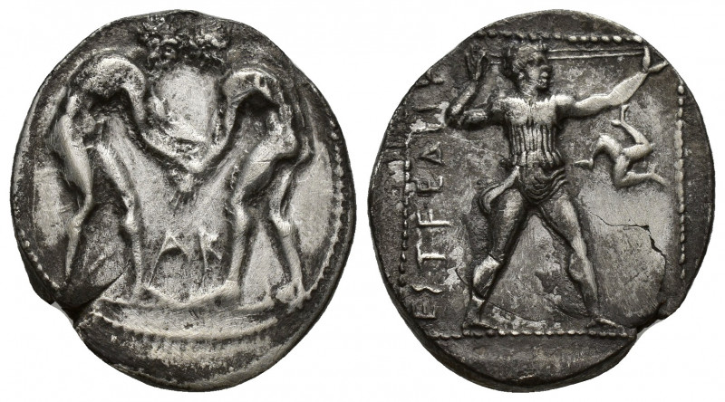 PAMPHYLIA, Aspendos. Circa 400-370 BC. AR Stater (24mm, 10.8 g). Two wrestlers g...