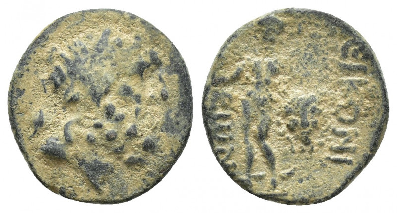 LYCAONIA. Eikonion. Ae (15mm, 2.7 g) (1st century BC). Obv: Laureate head of Zeu...