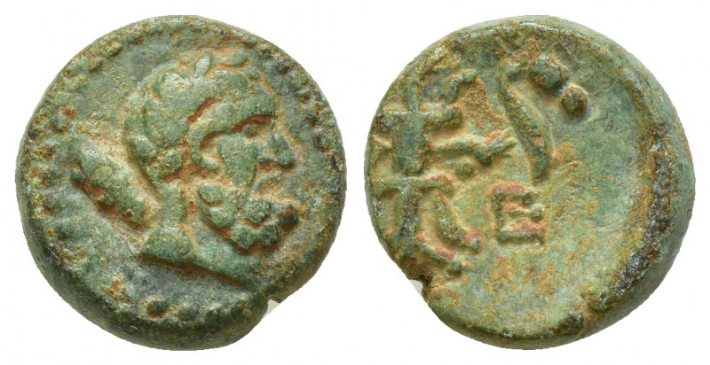 PISIDIA. Selge. Ae (2nd-1st centuries BC). (14mm, 3.7 g). Obv: Head of Herakles ...