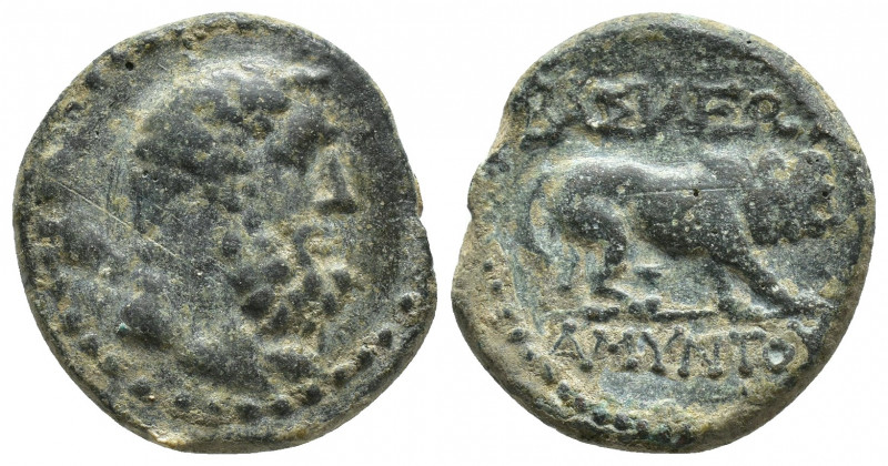 KINGS OF GALATIA. Amyntas (36-25 BC). Ae. (21mm, 6.5 g) Obv: Bearded and bare he...