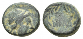 PISIDIA. Isinda. Ae (12mm, 2.6 g) (1st century BC). Laureate head of Apollo right. Rev: ΙΣΙΝ. / Legend within wreath.