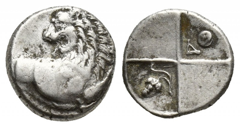 THRACE, Chersonesos. Circa 386-338 BC. AR Hemidrachm (12mm, 2.4 g). Forepart of ...