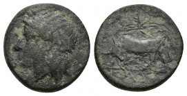 MYSIA. Gambrion. Ae (16mm, 3.4 g) (4th century BC). Laureate head of Apollo left. Rev: Bull butting left; star above.