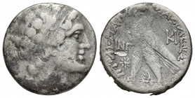 The Ptolemaic Kingdom of Egypt - Ptolemy VIII Euergetes (145-116 BC) - AR Tetradrachm (23mm, 13.5 g) - Diademed head of Ptolemy I right wearing aegis ...