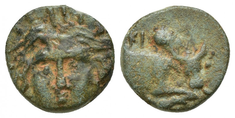 PHRYGIA. Kibyra. Late 2nd-1st century BC. AE (Bronze, 113mm, 2.4 g). Radiate hea...