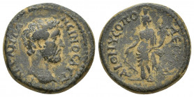 Phrygia. Dionysopolis. Antoninus Pius AD 138-161. Bronze Æ (21 mm, 7.1 g) Obverse: ΑΥΤ(?) Τ ΑΙΛ ΑΝΤΩΝƐΙΝΟϹ; bare head of Antoninus Pius, r. / Reverse:...
