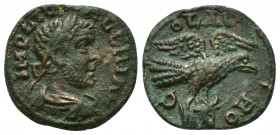 Troas. Alexandreia. Gallienus AD 253-268. Bronze Æ (20mm, 5.7 g). IMP LICIN GALLIENVS, laureate, draped and cuirassed bust right / COL AV TRO, eagle r...