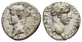 CAPPADOCIA, Caesarea. Tiberius, 14-37. Drachm (Silver, 18mm, 3.6 g), DRVSVS CAES TI AVG F COS II TR P IT (?) Bare head of Drusus to left. / Rev. TI CA...