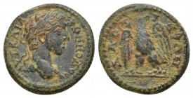 PHRYGIA. Laodicea. Commodus (177-192). Ae. (17mm, 3.8 g) Obverse: ΑVΤ ΚΑΙ Λ ΚΟΜΜΟΔοϹ; laureate head of Commodus (youthful), r. / Reverse: ΛΑΟΔΙΚƐΩΝ; e...