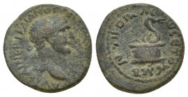 Pontus , Nicopolis ad Lycum Trajan (98-117) AE (17mm, 4.1 g) Year 42 (ΜΒ) (AD 112/13) ΑΥΤ ΚΑΙ(Ϲ) ΝΕΡ ΤΡΑΙΑΝΟϹ ϹΕ(Β) ΓΕΡ(Μ) ΔΑΚ ΤΟ ϚΙ; laureate head of...