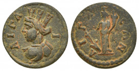 AEOLIS. Aegae. Pseudo-autonomous. Time of Gallienus (253-268). Ae. (18mm, 4.1 g) Obv: AIΓAI. Turreted and draped bust of Tyche left. Rev: AIΓAЄΩN. Tyc...
