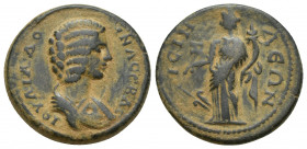 PISIDIA. Isinda. Julia Domna, Augusta, 193-217. (Bronze, 24mm, 6.8 g). IOYΛIA ΔOMNA CЄBAC Draped bust of Julia Domna to right. Rev: ΙϹΙΝΔƐΩΝ, Tyche st...