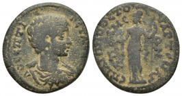 Mysia. Germe. Pseudo-autonomous issue circa AD 238-244. Time of Gordian III Bronze Æ (22mm, 6 g). IЄPA ΓЄΡΜΗ, turreted and draped bust of Tyche right ...