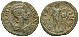PAMPHYLIA. Perge. Julia Mamaea, Augusta, 222-235. (Bronze, 27mm, 9.1 g) Diademed and draped bust of Julia Mamaea set to right on crescent. Rev. ΠЄΡΓΑΙ...