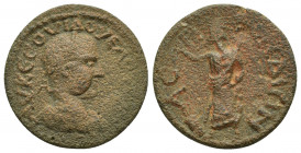 Pamphylia, Aspendos. Trebonianus Gallus, 251-253 AD. AE. (23mm, 5.9 g) Obverse: ΑΥ ΚƐ Γ ΟΥΙΔ ΟΥƐΛ ΟΥΟΛΟΥϹϹΑΝΟΝ; laureate, draped and cuirassed bust of...
