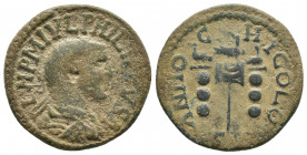 PISIDIA, Antiochia .Philip I, 244-249 AD. Ae (25mm, 9.2 g) MP M IVL PHILIPPVS A Radiate, draped and cuirassed bust of Philip to right ANTIO-CHI C/OLON...