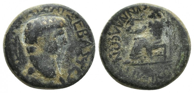 PHRYGIA. Synnada. Nero, 54-68. (Bronze, 19mm, 4.8 g), Ti. K. Pison. NEPΩN KAICAP...