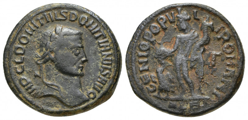 Domitius Domitianus. Usurper, A.D. 296-297. Æ Follis (25.4 mm, 8.82 g, 1 h). Ale...
