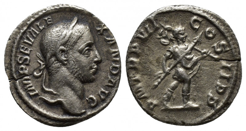 Severus Alexander AR Denarius, Mars reverse Severus Alexander (222-235 AD). AR D...