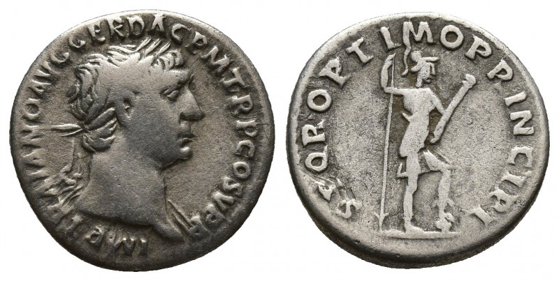 TRAJAN (98-117). Denarius. (17mm, 2.8 g) Rome. Obv: IMP TRAIANO AVG GER DAC P M ...