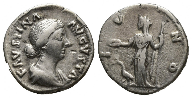 FAUSTINA II (Augusta, 147-176). Denarius. (17.5mm, 3.3 g) Rome. Obv: FAVSTINA AV...