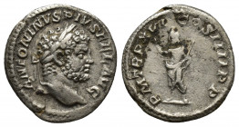 Caracalla AR Denarius, Serapis reverse Caracalla (198-217 AD). AR Denarius (18mm, 3.3 g), Rome 214 AD. Obv. ANTONINVS PIVS AVG GERM, Laureate head rig...