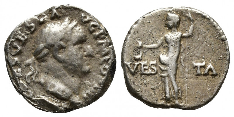 VESPASIAN (69-79). Denarius. (16mm, 3.5 g) Rome. Obv: IMP CAES VESP AVG P M COS ...